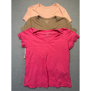 Women's Universal Thread XXL V-Neck Tees - Pink, Peach, Olive (Set of 3)